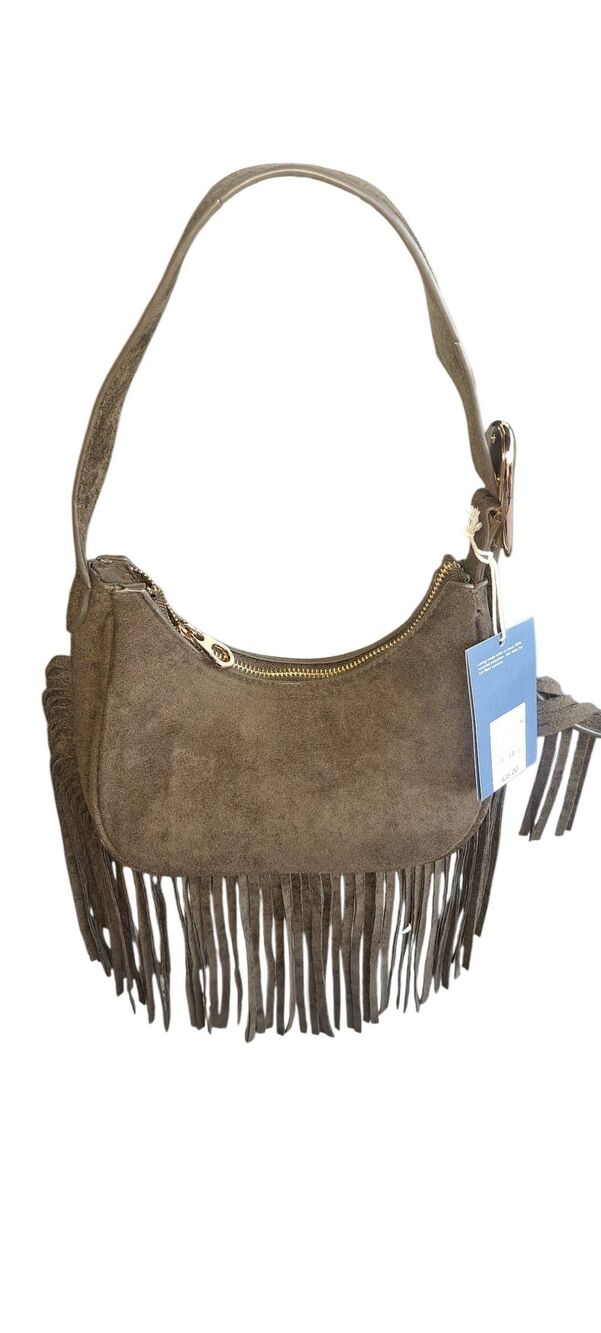 Universal Thread Brown Faux Suede Fringe Shoulder Bag Western Boho NWT - Picture 2 of 7
